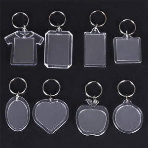 Acrylic Insert Photo Frame Keychain DIY Split Ring Key Chain