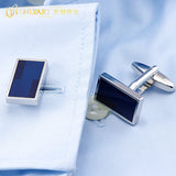 Rectangle Wedding Enamel Stripes Cufflinks Set