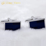 Rectangle Wedding Enamel Stripes Cufflinks Set
