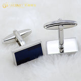 Rectangle Wedding Enamel Stripes Cufflinks Set