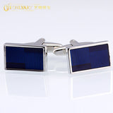 Rectangle Wedding Enamel Stripes Cufflinks Set