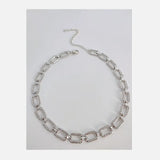 Rhinestone Inlaid Rectangle Necklace for Women