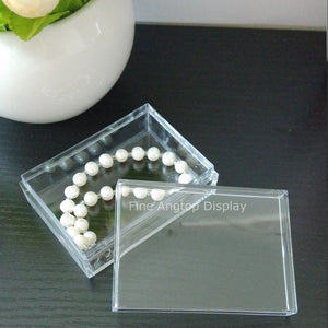 Plastic Jewelry Bracelet Display Case Clear Favor Box with Cover Lid