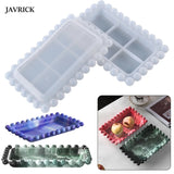 Rectangular Beaded Fruit Box Resin Mold DIY Jewelry Tray Plate Dish Silicone Mou