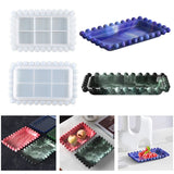 Rectangular Beaded Fruit Storage Box Epoxy Resin Mold Tray Plate Dish Casting