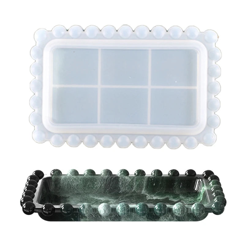 Rectangle Beaded Fruit Storage Box Resin Mold DIY Crafts