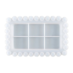 Rectangular Beaded Fruit Storage Box Epoxy Resin Mold Tray Plate Dish Casting