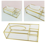 Clear Glass Tissue Box Decorative Napkin Storage Box