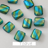Retro Two-tone Green Glass Beads Straight Hole DIY Beaded Necklace Bracelet