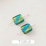 Retro Two-tone Green Glass Beads Straight Hole DIY Beaded Necklace Bracelet