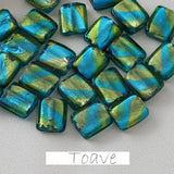 Retro Two-tone Green Glass Beads Straight Hole DIY Beaded Necklace Bracelet