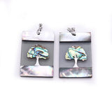 Tree Print Shell Pendants for Jewelry Making