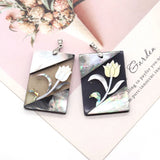 Tree Print Shell Pendants for Jewelry Making
