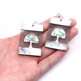 Tree Print Shell Pendants for Jewelry Making
