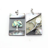 Tree Print Shell Pendants for Jewelry Making