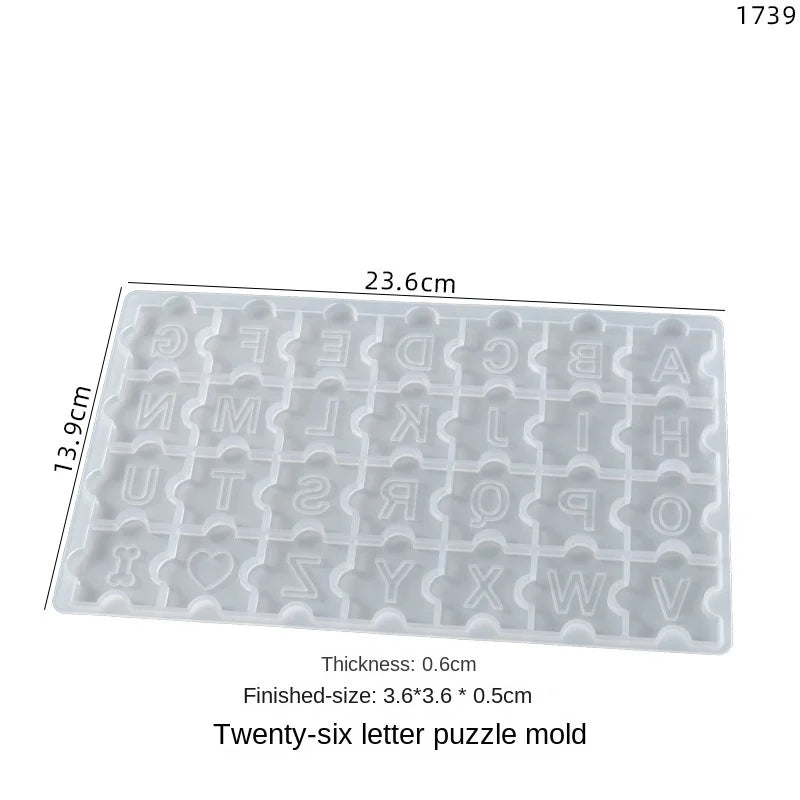 Rectangular Hole Letter Pendant for Accessories