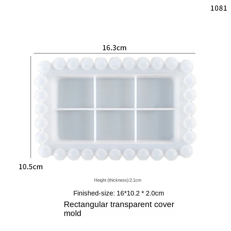 Bead Wave Silicone Mold for Epoxy Resin - Rectangular Tray Mold