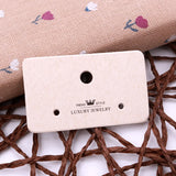 Recycled Paper Earring Card 5*3cm Beige Stud Earing Card 100PCS