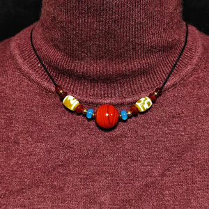 Red Agate Beads Tibetan Buddhist Wealth God Totem Dzi Necklace