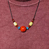 Red Agate Beads Tibetan Buddhist Wealth God Totem Dzi Necklace
