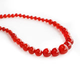 Red Agate Classic Necklace Natural Gem Stone Round Beads Jewelry for Women