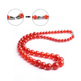Red Agate Classic Necklace Natural Gem Stone Round Beads Jewelry for Women