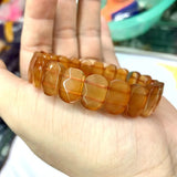 Red Agate Stone Beads Bracelet Natural Gemstone Jewelry Bangle