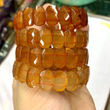 Red Agate Stone Beads Bracelet Natural Gemstone Jewelry Bangle