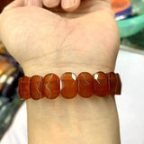 Red Agate Stone Beads Bracelet Natural Gemstone Jewelry Bangle