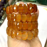Red Agate Stone Beads Bracelet Natural Gemstone Bangle