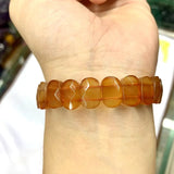 Red Agate Stone Beads Bracelet Natural Gemstone Bangle