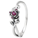 Red Angel Wing Line Art Love & People Peach Blossom Tilted Heart Solitaire Ring