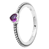 Red Angel Wing Line Art Love & People Peach Blossom Tilted Heart Solitaire Ring