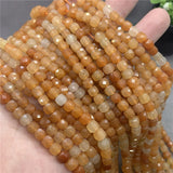 Red Aventurine 6mm Faceted Spacer Cube Beads DIY for Jewelry