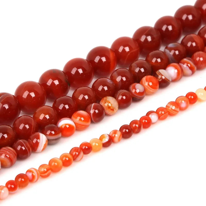 Red Carnelian Agate Stone Charm Beads for Jewelry Making DIY Bracelet Necklace