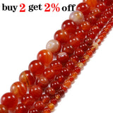 Red Carnelian Agate Stone Charm Beads for Jewelry Making DIY Bracelet Necklace