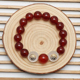 Red Agate Glass Couple Beaded Bracelets Anime Accessories Pendants