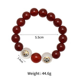 Red Agate Glass Couple Beaded Bracelets Anime Accessories Pendants