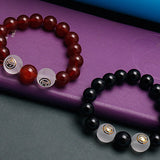 Red Agate Glass Couple Beaded Bracelets Anime Accessories Pendants
