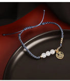 Red/Black/Blue Chalcedony Character Charm Bracelet