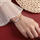 Chalcedony Chinese Character Charm Bracelet