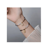 Red/Black/Blue Chalcedony Character Charm Bracelet