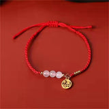 Chalcedony Chinese Character Charm Bracelet