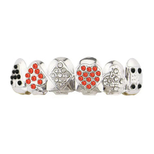 Red Crystal Teeth Grillz Hip Hop Dental Grills Piercing Halloween Gift