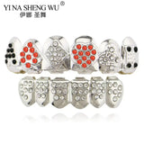 Red Crystal Teeth Grillz Hip Hop Dental Grills Piercing Halloween Gift