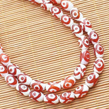 Red/Black Dzi Agat 3eyes 8x12mm Oval Beads 30pcs