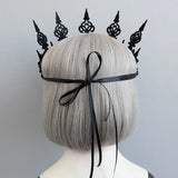 Red Flower Crown Tiara Hair Jewelry For Women Gothic Wedding
