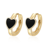 Red Heart Hoop Earrings 925 Sterling Silver Classic Jewelry for Women