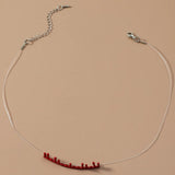 Red Blood Droplets Necklace Halloween Transparent Wire Blood Liquid Metal