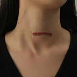 Red Blood Droplets Necklace Halloween Transparent Wire Blood Liquid Metal